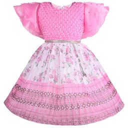 Wish Karo Girl Floral Print Kimono Sleeve Fit & Flare Dress-image-41