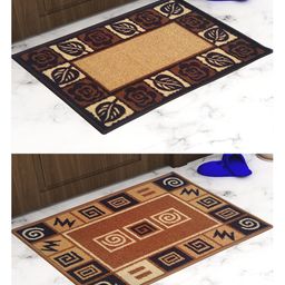 Athom Living  Premium Anti Skid Doormat Pack of 2 - Yellow & Maroon-image-93