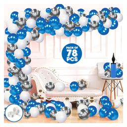 Zyozi Latex Birthday Balloons Decor with Pump Multicolour - Pack of 78-image-44