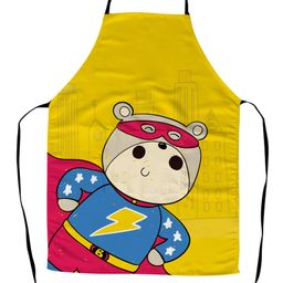 Right Gifting Satin Apron For Kids With Centre Pocket & Adjustable Waist/Painting/Cooking - Yellow-10