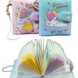 FunBlast Unicorn Themed 2 in 1 Mini Keychain Diary Small Size Pack of 2 Multicolor - 45 Pages-16