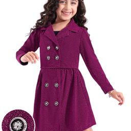 Hola Bonita Knit Full Sleeves Shimmer Co-Ord Set with Sequin Top - Magenta & Black-picture-15