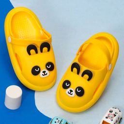Yellow Bee Panda Designed Slingback Clogs - Yellow-image-46