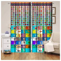 MUREN 3D Digital Print Polyester Window Curtains for Home & Kids Room -Multicolor-2PCS-picture-38