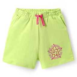 Pine Kids Looper Mid Thigh Shorts With Text Print - Light Green-image-62