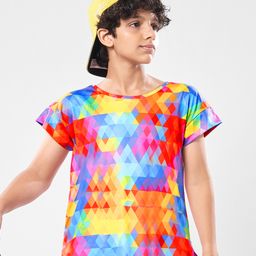 Pine Active Half Sleeves T-Shirt With Abstract Print - Multicolour-image-48