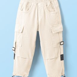Little Kangaroos Full Length Anti Bacterial Solid Cotton Trouser With Cargo Pockets - Light Green-picture-6