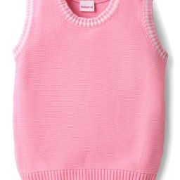 Babyhug Knit Sleeveless Solid Color Pullover Sweater Vest - Pink-image-17