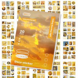 FunBlast Paper Magazine Retro Creative Stickers Book Set - 240+Pcs Yellow-27