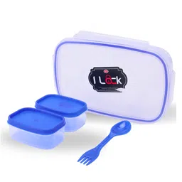 Paper Moon Lock & Seal Lunch Box Tiffin Set with Containers and 2in1 Spoon Fork for Kids School, 1pc - Random Color-picture-11