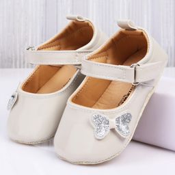 Cute Walk by Babyhug Velcro Booties with Bow Applique - Beige-picture-15