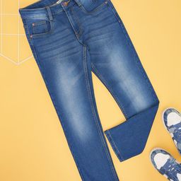Pantaloons Junior Boys Slim Fit Mildly Distressed Heavy Fade Jeans-image-0