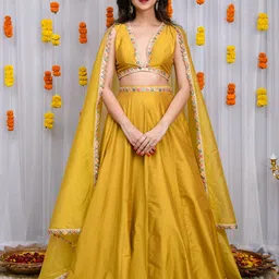 Label Shaurya Sanadhya Sequinned Ready to Wear Lehenga & Blouse With Dupatta-picture-3