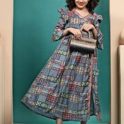 NIVUDI Girls Poly Silk Dresses-image-59