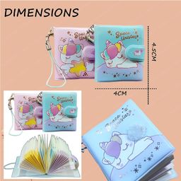FunBlast Unicorn Themed 2 in 1 Mini Keychain Diary Small Size Pack of 2 Multicolor - 45 Pages image 3