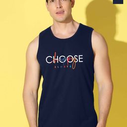 SLOWLORIS Men Pack Of 2 Printed Combed Cotton Gym Vest VSL26 CMB(CHS NAVY)(GYM NAVY)-picture-2