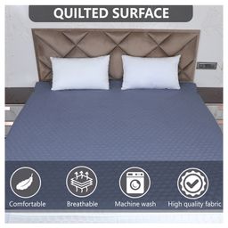AVI 100% Waterproof & Dustproof Polyester Mattress Protector for Single Size Bed Mattress- with Elastic Bands (36" X 78", Grey) image 4