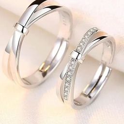 Zoey Set Of 2 Silver-Plated Stone-Studded Adjustable Finger Rings-13