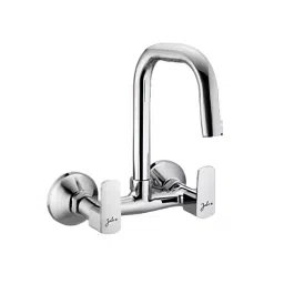 Jabra Sink Mixer Tap Qbix Series Brass Chrome Finish Wall Mount Silver-30
