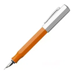 Faber-Castell Ondoro Precious Orange Resin With Chrome Cap Fountain Pen - Medium Nib-8