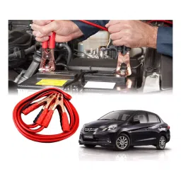 Auto Pearl 2.29 m (7.5 Ft) 500 A Heavy Duty Booster Anti Tangle Battery Jumper Cable for Honda Amaze (Pack of 2)-17
