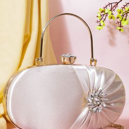 MISHA Ruby Bloom Embellished Textured Box Clutch-image-81