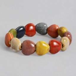 EL REGALO Women Multicoloured Tribal Elasticated Bracelet-12