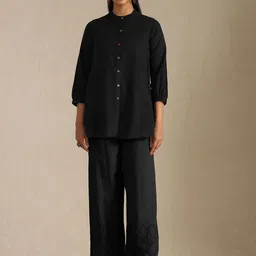 Soch Women Floral Embroidered Thread Work Regular Fit Trousers-image-13