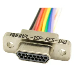 GLENAIR CABLE, 25POS, MICRO D PLUG-FREE END, 18", MWDM2L-25P-6E5-18B-10