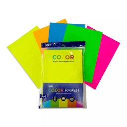 Solo A4 Neon (Mix) 80 GSM Colour Paper Sheets, CPA4100 (100 Sheets)-11