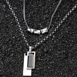 French Accent Men Silver-Plated Chain-45