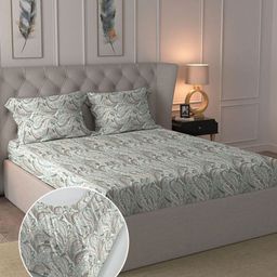 MYTRIDENT Multicoloured Floral 144 TC King Bedsheet with 2 Pillow Covers-picture-47