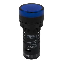 RS PRO Panel Mount Blue LED Pilot Light Complete, 22mm Cutout, IP65, Round, 12V ac/dc, 9092483-image-3