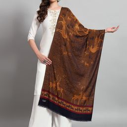 HANDICRAFT PALACE Women Woven Design Wool Winter Stole-22