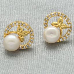 Sri Jagdamba Pearls Dealer Gold-Plated Pearls Studs-19