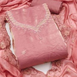 Maroosh Floral Embroidered Sequinned Satin Unstitched Dress Material-image-87