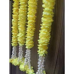 Nutts White & Yellow 4 Pieces Paper Gajra Hanging Garlands-image-34