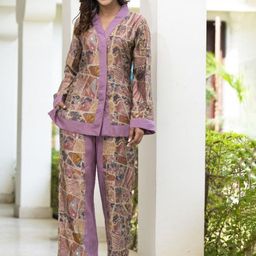 AUTUMN LANE Floral Printed Pure Cotton Shirt With Trousers-image-24