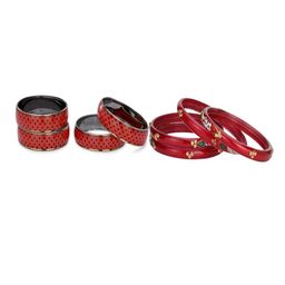 SOMIL Set Of 8 Stones Studded Glass Bangles-picture-7