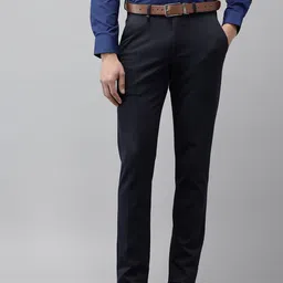 Van Heusen Men Ultra Slim Fit Textured Self Design Formal Trousers-picture-10