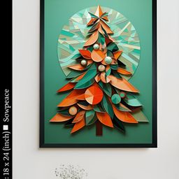 SOWPEACE Green & Orange 1 Piece Canvas Other Wall Paintings-image-92