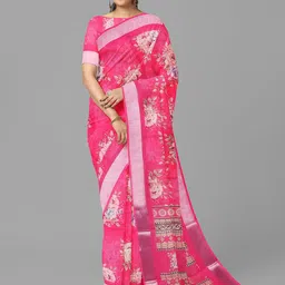 The Chennai Silks Floral Zari Fusion Sambalpuri Saree-image-36