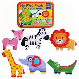 PLUSPOINT 6-in-1 Toddler Fun Cartoon Jigsaw Early Educational Toy Puzzle Game Box Animals - color may vary-14