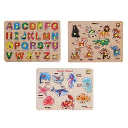 Mindmaker Alphabets Animals & Aquatic Animals Wooden Puzzle With Knobs Multicolor- 43 Pieces-16