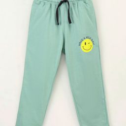 Doreme Full Length Lounge Pant Smiley Print - Green-image-66