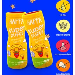 Happa Organic Multigrain Strawberry & Banana Melts Super Puffs Pack of 2 - 40 gm Each-image-38