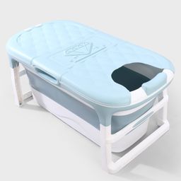 Foldable Baby Bath Tub With Temperature Meter Large - Blue-39