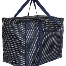 Kuber Industries Travel Duffle Bag For Women MenDot Print Large Size Underbed Storage BagPolyester Waterproof Wardrobe Organizer,Blue,-picture-16