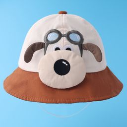 Babyhug Bucket Hat with Puppy Embroidery & Applique - LBrown-image-62