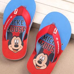 Cute Walk by Babyhug Disney Mickey Mouse Printed Slip On Flip Flops - Blue-image-25